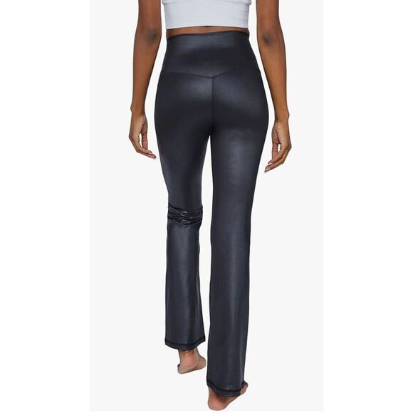 ✨90 Degree By Reflex Faux Leather Flared Leg Yoga Sz Medium Pants✨ - Picture 5 of 9